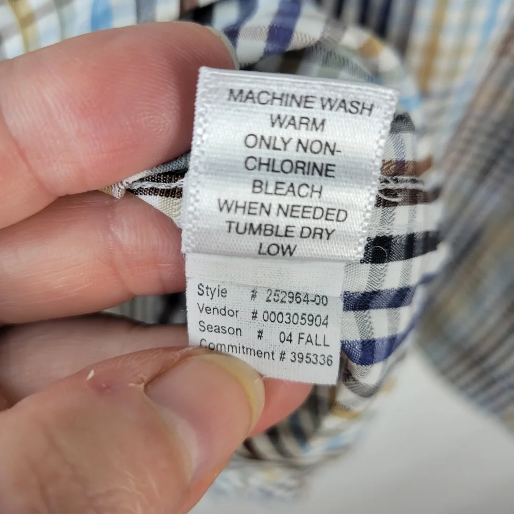 Mens Banana Republic LS Plaid Shirt 100% Cotton Blue/Brown/white/Yellow Size XL